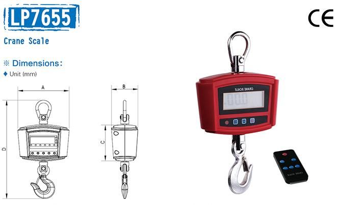 150kg 300kg 500kg 1000kg LCD Plastic Housing Digital Weighing Hook Crane Scale