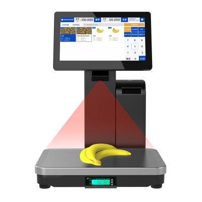 15/15.6/11.6 Inch Latest Ai Recognition Label Printing Touch POS Scale for Fruit Store