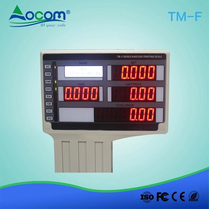 Commodity Barcode Printing Weighing Scale Digital Balance with Label Printer