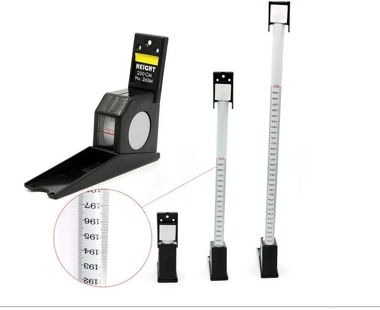 Facrory Sale Deding Portable 2m Height Measure Rod Universal Height Measuring Instrument Ruler for Adults and Children