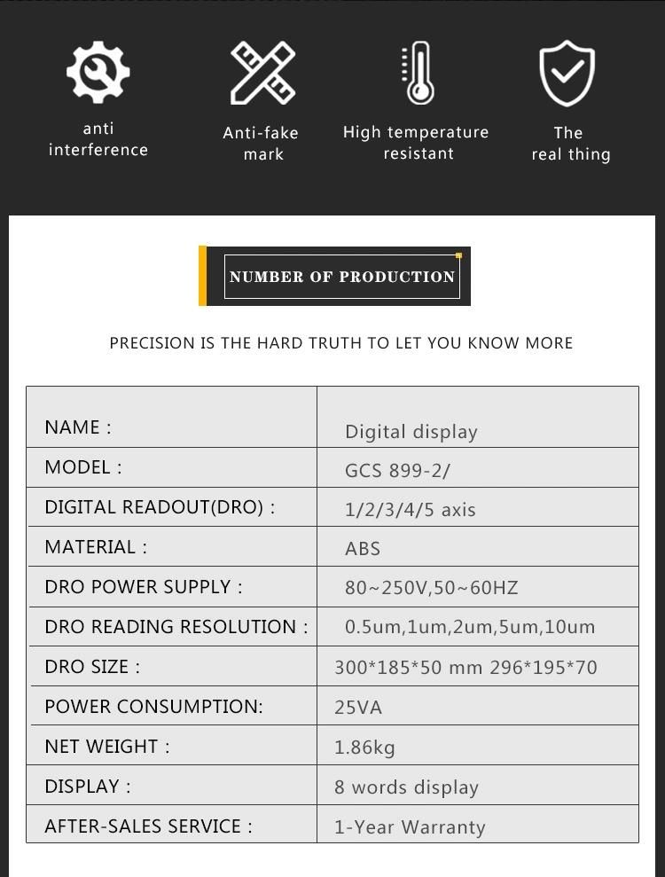 2 Axis Digital Readout Dro with Linear Scale for Grinder