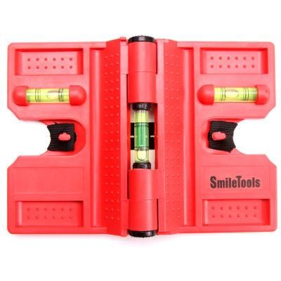 Small Magnetic Post Spirit Level Red Activable Corner Style Measuring Tool Spirit Bubble Level