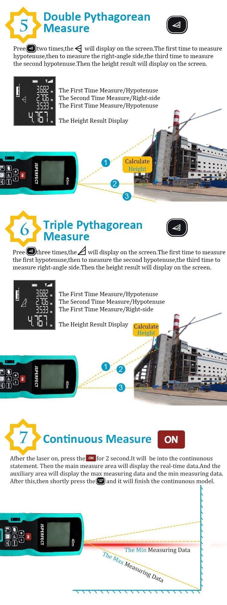 New LCD 40m Portable Laser Distance Finder Measurer