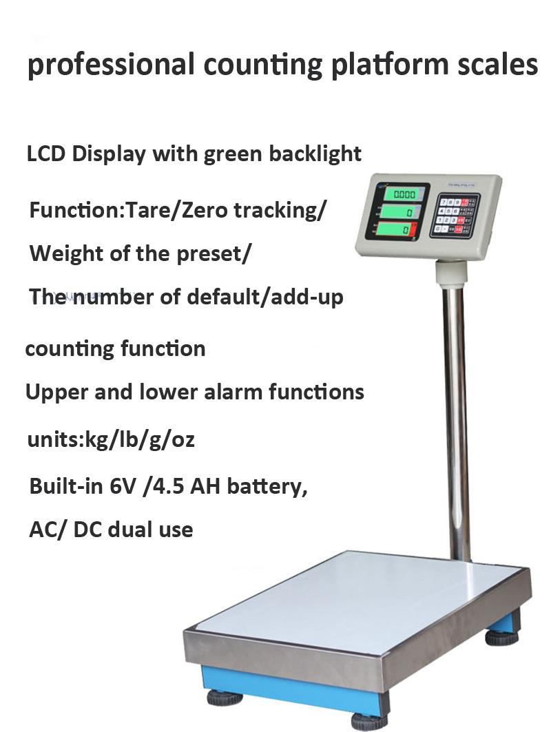 Electronic Counting Platform Scale Capacity 20 to 500kgs