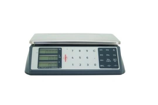 Stainless Steel LCD Screen Weighing Scale with Change Calculation and Internal Rechargeable Battery 15kg-30kg