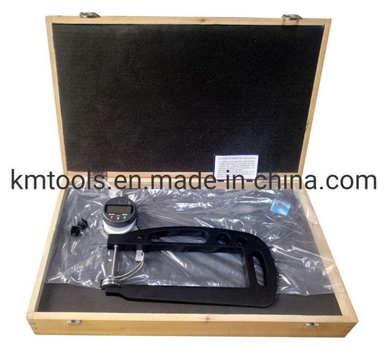 Customized 0-50mm/0-2′′ Digital Thickness Gauge with 200mm Measuring Depth