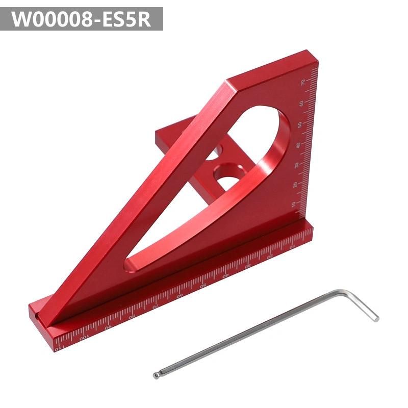 Multifunctional Scriber Angle Ruler Aluminum Alloy 45-Degree Angle Right-Angle Measuring Tool Woodworking Line Drawing Aids