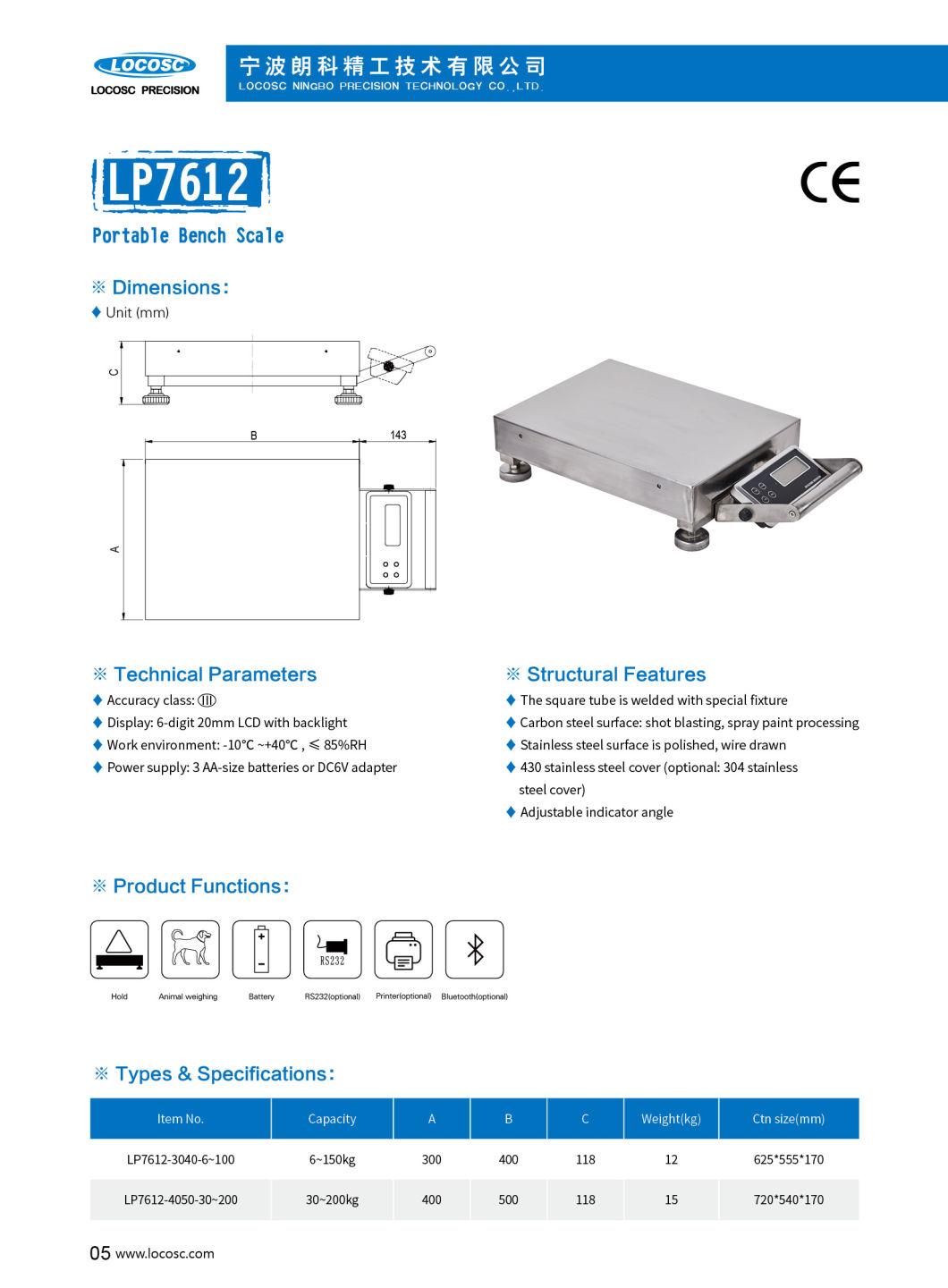 Portable Electronic Bench Scale with LCD Display