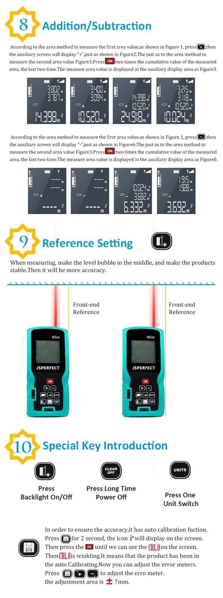 High Precision 40m Hand Held Laser Distance Meter Best