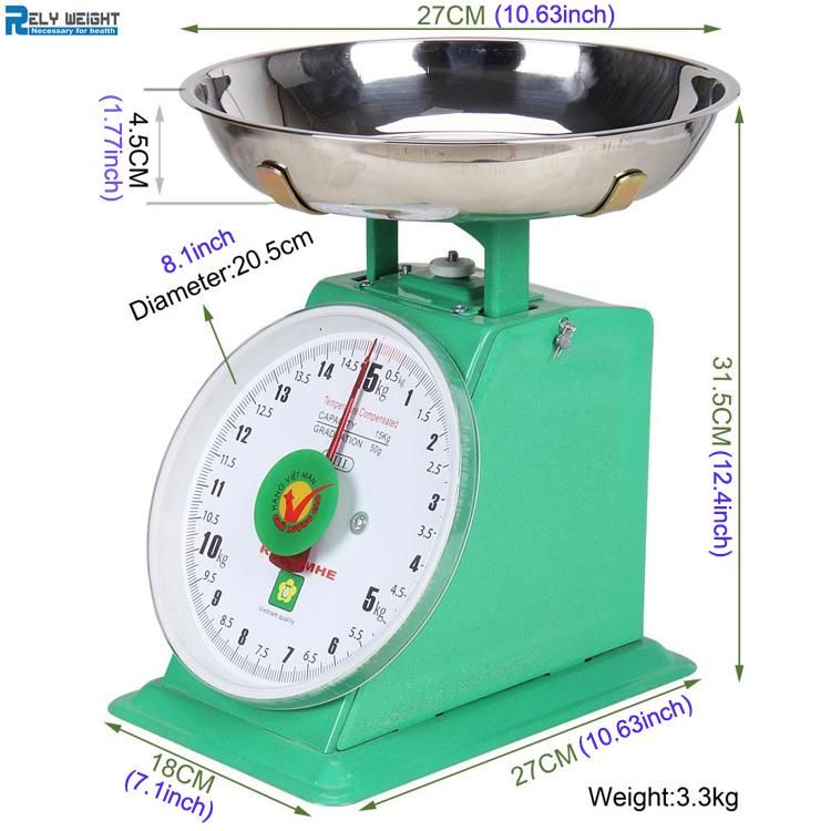 Dial Mechanical Spring Balance Kitchen Scale for Fruit Vegetable Mechanical Spring Scale