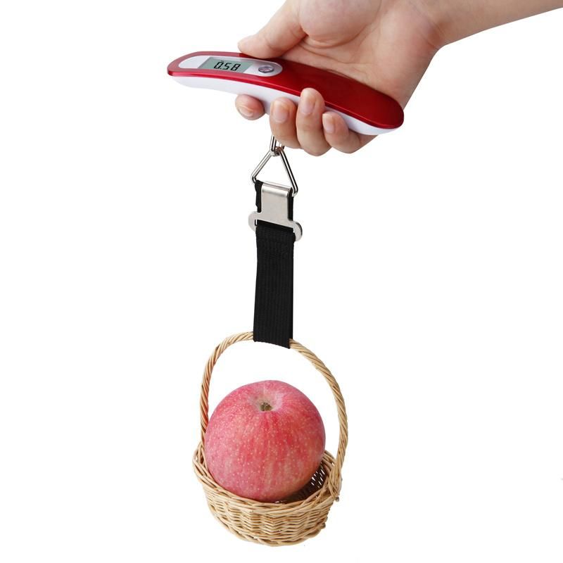 Pocket Electronic Digital 0.01kg/50kg Hanging Luggage Weight Scale Red Libra