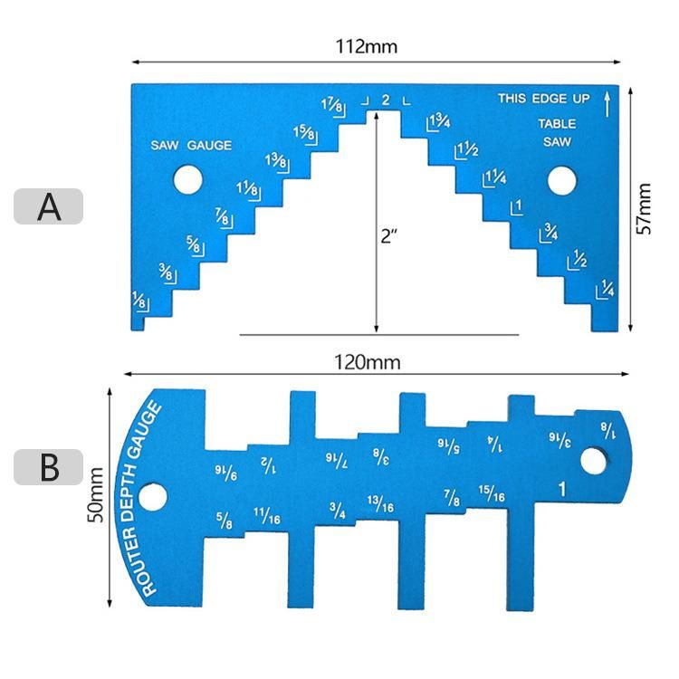 Table Saw Measuring Ruler Depth Measurement Height Limit Gauge Aluminum Alloy Small Saw Blade Woodworking DIY Gadget