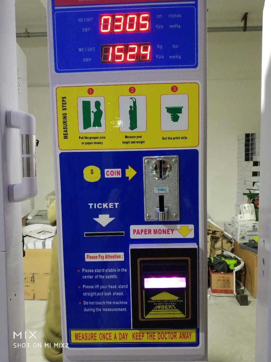 Coin and Paper Money Operated BMI Height Weight Machine
