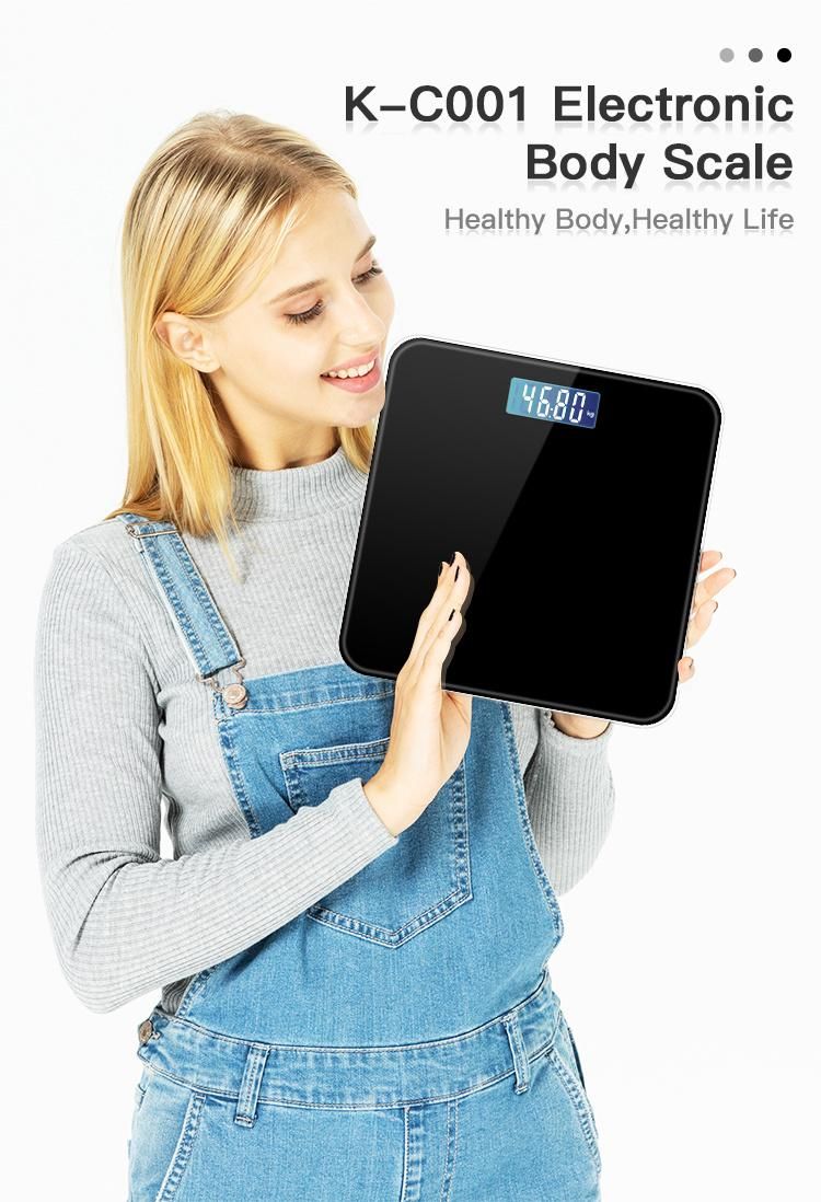Kg Lb St Tempered Glass ABS Material Ultra-Thin LED Screen Hotel Family Electronic Digital Weighing Bathroom Weight Body Scale