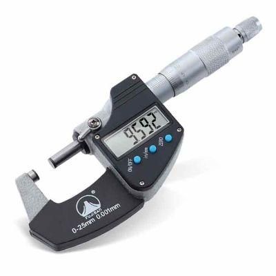 Micrometer Large Screen Digital Display Metric Inch 0-25mm Outer Diameter Micrometer Accuracy 0.001mm Spiral Micrometer