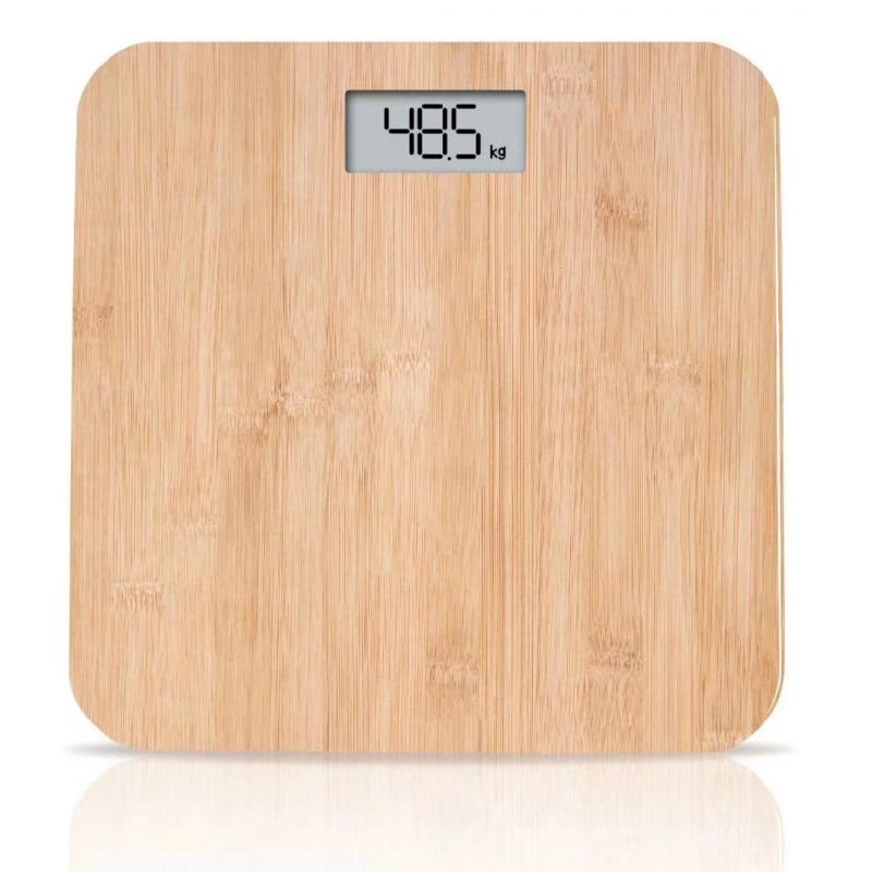 Environment-Friendly New Design Digital LCD Display Bathroom Scale with Bamboo Platform