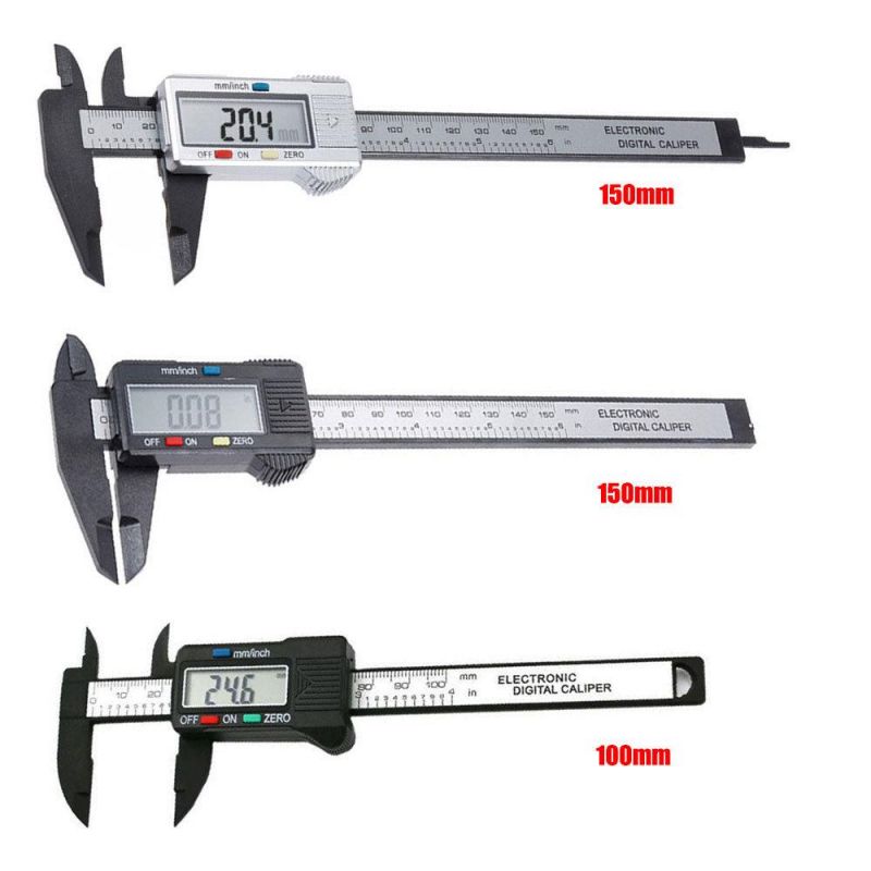 6 Inch Electronic Vernier Caliper Alloy Woodworking Drilling Micrometer Digital Ruler Measuring