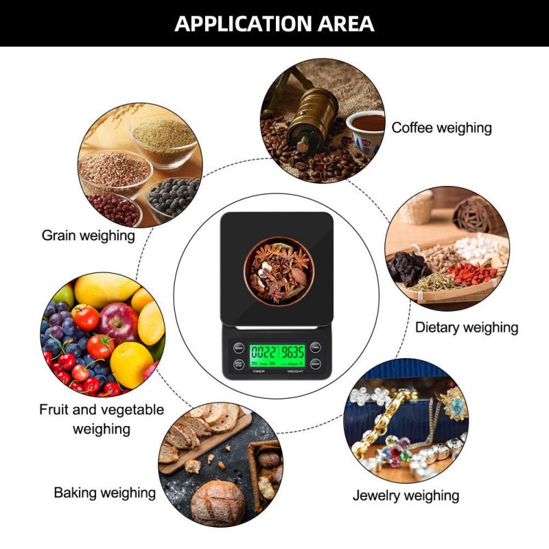 Electronic Balance Kitchen Coffee Timing Scales