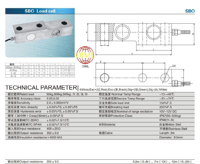 Wholesale Keli Sbo/Sbo-a Cantilever Beam Plane Platform Scale Sensor Analog Precision Weighing Sensor