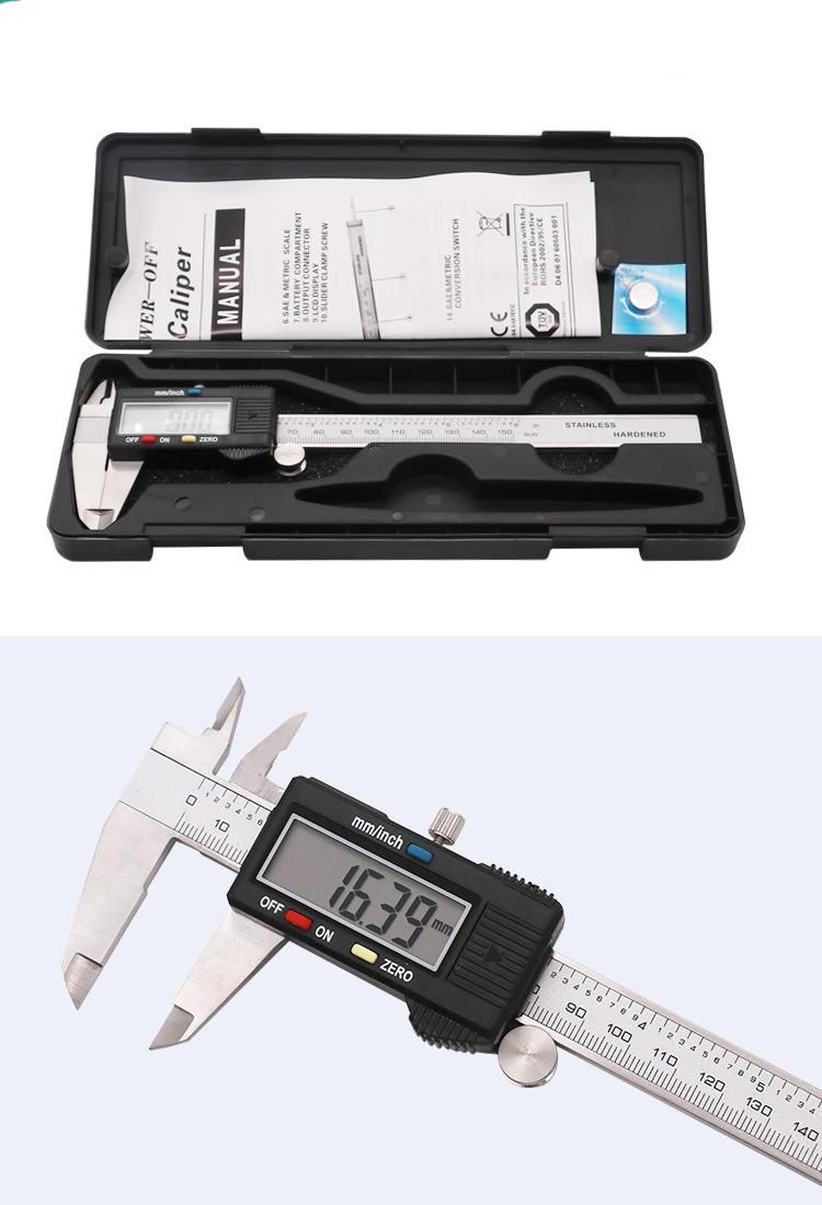 Electronic Digital Calipers Plastic Head Stainless Steel 0-150 mm