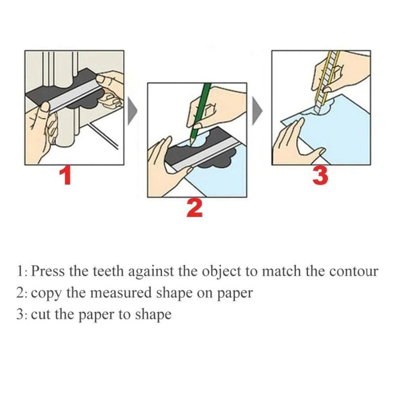 Profile Contour Gauge Cutting Template Construction Woodworking Measuring Instrument