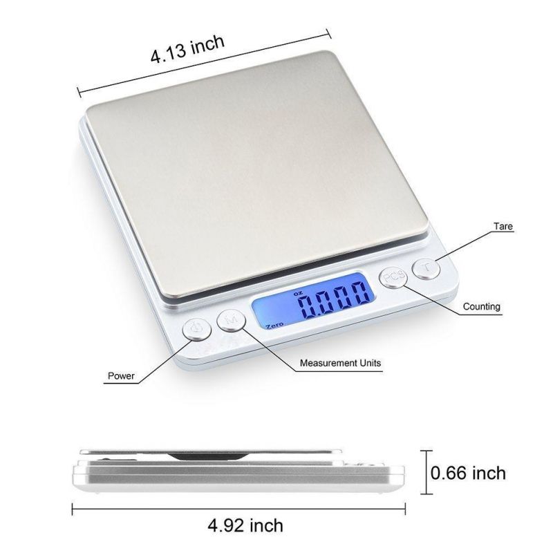 High Precision Stainless Steel Digital Food Scale Jewelry Balance/Digital Pocket Scale Electrical Weighting Scale