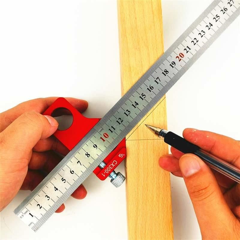 Woodworking Steel Ruler Positioning Line Ruler Right Angle Ruler Height Ruler Angle Ruler Woodworking Measuring Tool Woodworking Scribing Device