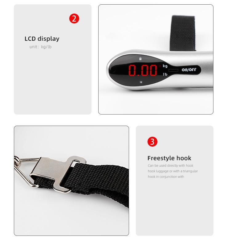 Electric Portable Weighing Luggage Scale with Colourful Handle Design