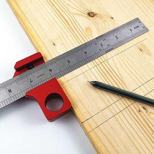 Woodworking Scribing Ruler 90 /45 Degree Adjustable Scribing Instrument
