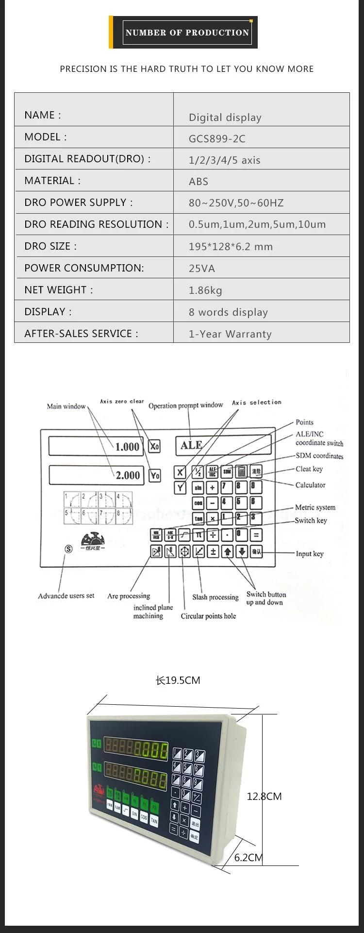 Digital Readout (DRO) and 2 Axis Digital Readout