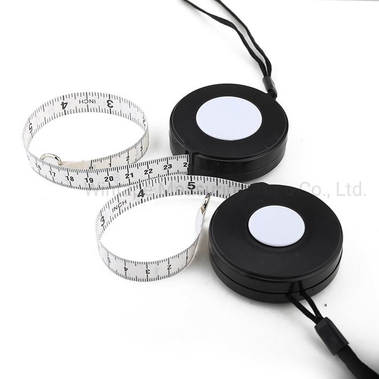 Soft 2m Fiberglass Measuring Tape with Round Case and Rope