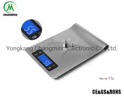 Steel Platform Blue Light LCD Kitchen Scale