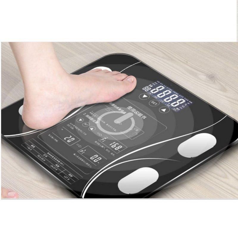 2022 New Design 100g 0.2lb 8 Electrodes LCD Smart Connection APP Measure Calorie Composition Percentage Calculator Digital Body Fat Scale