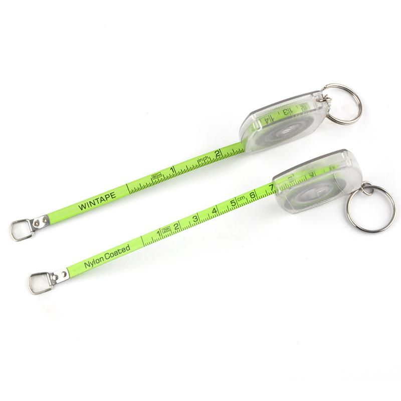 Transparent Plastic Shell with Keychain Functional Mini Retractable Measuring Tape Keychain