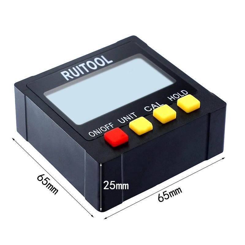 Ruitool′s New Digital Display Inclinometer 4*90 Degree Large-Screen Protractor Plastic Electronic Angle Ruler Is Magnetic on All Sides