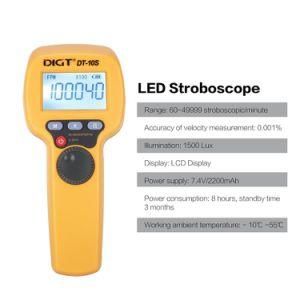 Digt 7.4V 2200mAh 60-49999 Strobes/Min 1500lux Handheld LED Stroboscope Rotational Speed Measuring Flash Velocimeter (DT-10S)
