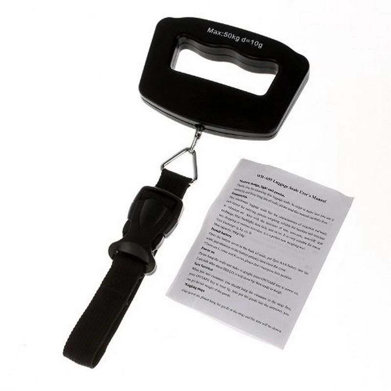Household 50kg/10g Portable Electronic Crane Digital Weighing Luggage Hanging Scale with Backlight