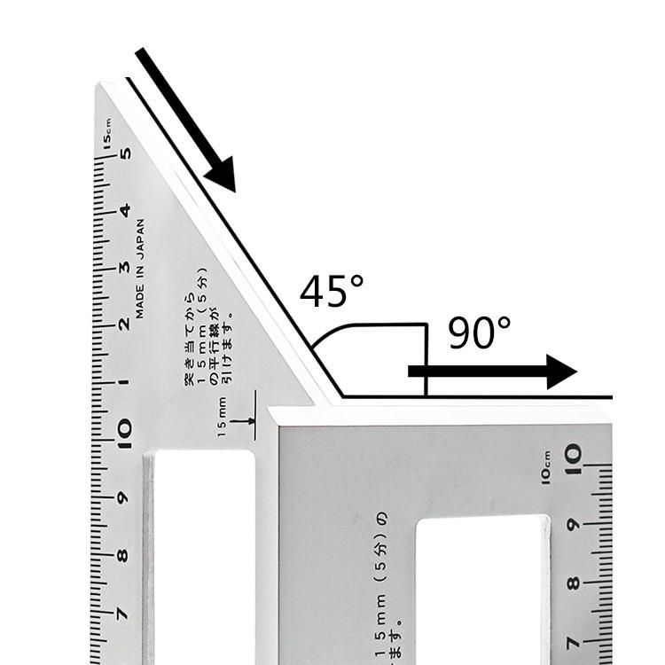 Aluminum Alloy Woodworking Multifunctional Square 45 Degrees 90 Degrees Gauge Angle Protractor Over The Ruler