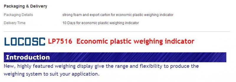 Chinese Electronic Check Weighing Digital Weighing Load Cell Indicator