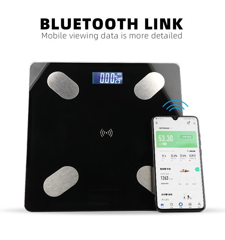 Factory Glass Bluetooth Body Fat Health Bathroom Weighing Scale