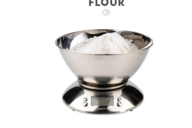 New Factory Stainless Steel Kitchen Food Weighing Scale with Bowl