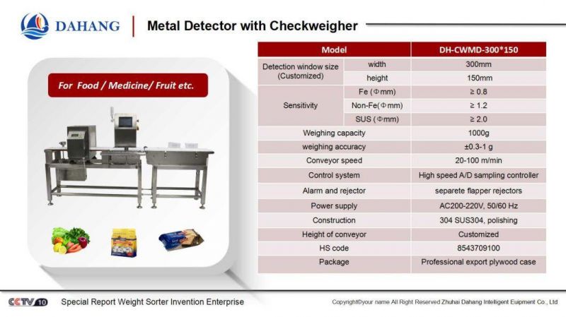 High Sensitivity Check Weigher and Metal Detector