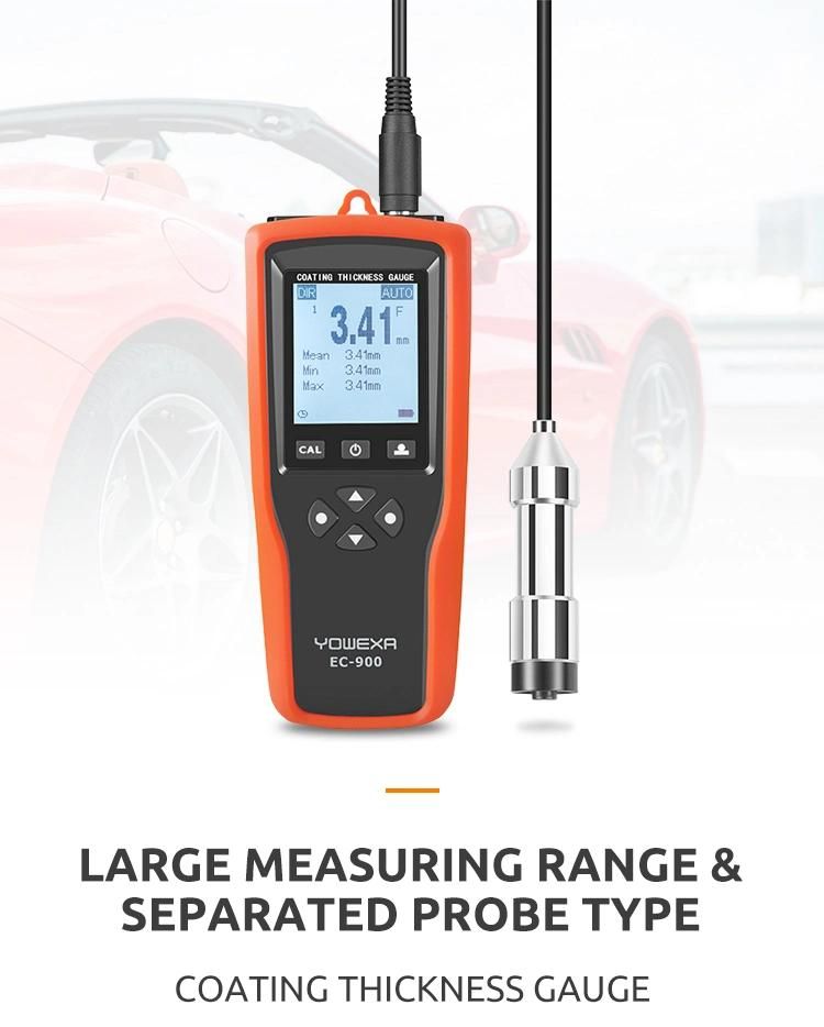 Super Wide Measurement Paint Thickness Meter Coating Gauge with Separated Probes