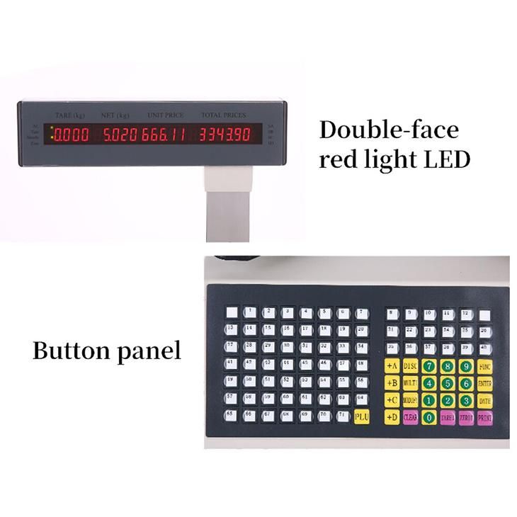 Electronic Platform Scale 30kg Barcode Printing Price Computing Scales for Supermarkets