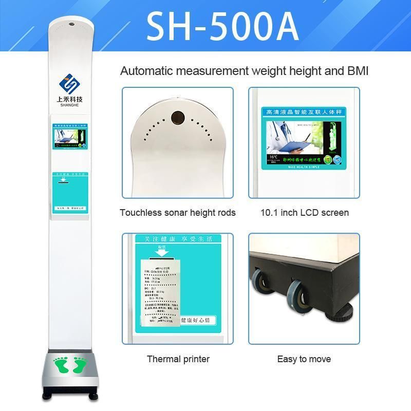 BMI Machine Automatic Height Weight Scale with LCD Advertising Screen