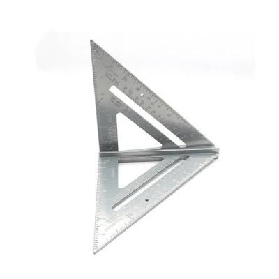 7inch Metric Triangle Triangular Protractor Aluminum Alloy Carpenter&prime;s Measuring Ruler Hand Tool