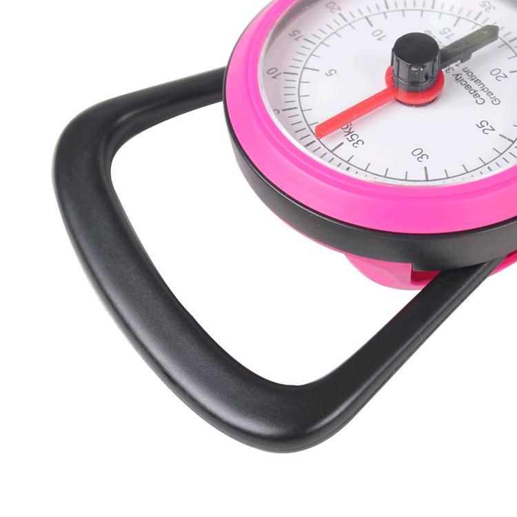 35kg Portable Hook Travel Handle Mechanical Weighing Fishing Luggage Scale with Tape Measure