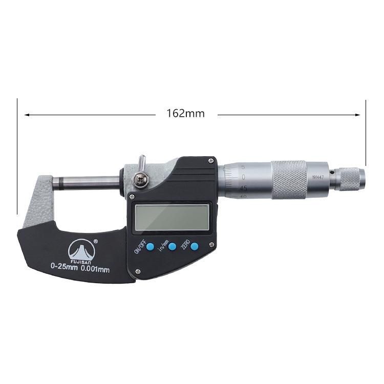 Micrometer Large Screen Digital Display Metric Inch 0-25mm Outer Diameter Micrometer Accuracy 0.001mm Spiral Micrometer
