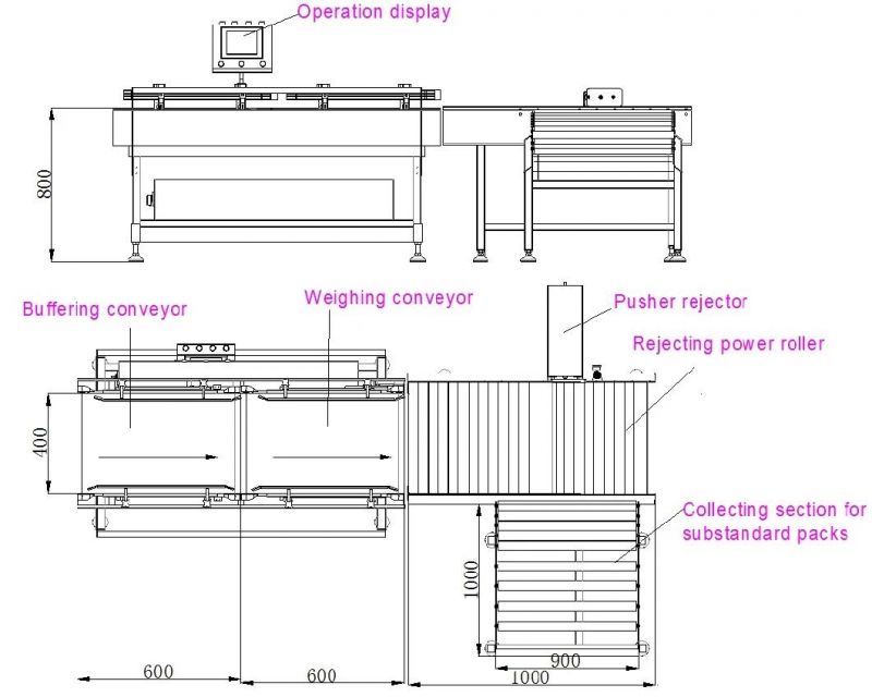 Automatic Conveyor Check Weigher with Rejector Dhcw-800*600