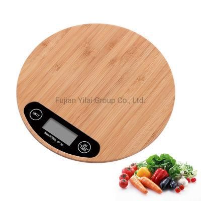 Amazon Online Kitchen Accessories Baking Equipment LCD Display Digital Table Food Bamboo Kitchen Scale